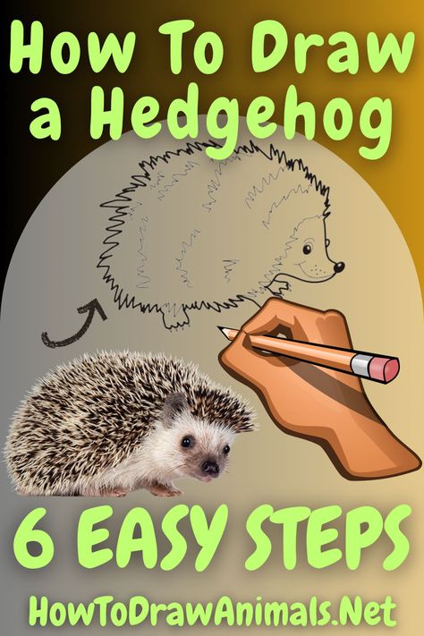 learn how to easily draw a hedgehog with this fun drawing guide Draw A Hedgehog, Hedgehog Drawing, Art Of Drawing, Unique Creatures, Nature Sketch, Easy Drawing Tutorial, Paper Pencil, A Hedgehog, Hedgehog Art