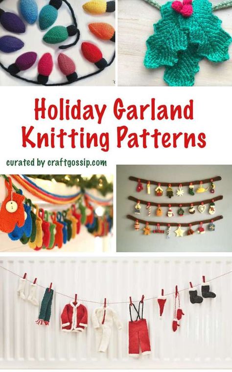 Holiday Garland Knitting Patterns – Knitting Knitting Bunting Patterns, Knitted Garland Pattern, Garland Knitting Pattern, Knit Garland Pattern, Knit Garland Christmas, Knit Christmas Patterns, Knitting Christmas Decorations, Knit Christmas Garland, Knit Garland