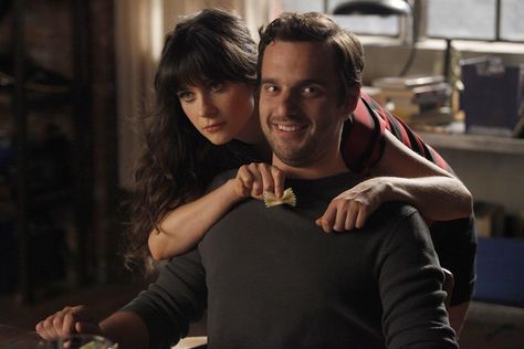 Zooey Deschanel and Jake Johnson behind the scenes of the "Wedding" episode of NEW GIRL on FOX. New Girl Cast, Nick And Jess, Jake Johnson, Jessica Day, Nick Miller, Zooey Deschanel, Tv Programmes, Girls Dream, Best Shows Ever