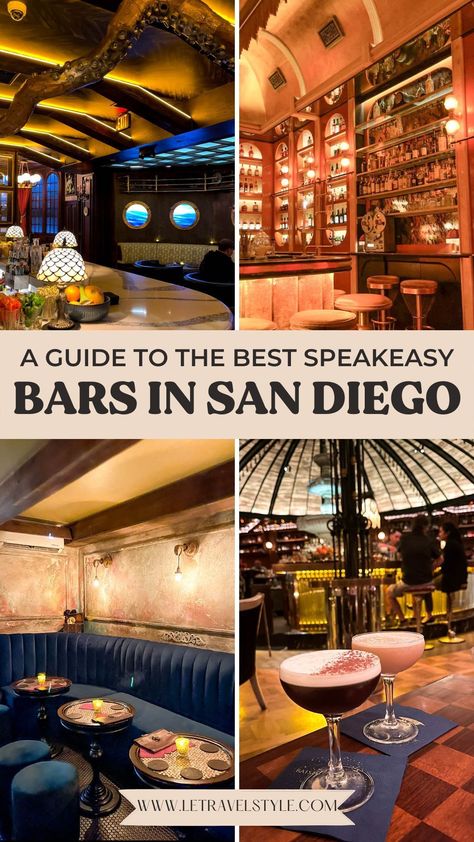 Rooftop Bars San Diego, Best Bars In San Diego, Speakeasy San Diego, San Diego Bars, Speakeasy Decor, Hidden Bars, Underground Bar, San Diego Vacation, Best Cocktail Bars