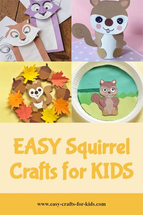 Squirrel Crafts For Kids, Squirrel Crafts, Squirrel Craft, Zoo Animal Crafts, Forest Walks, Autumn Leaves Craft, Farm Animal Crafts, November Crafts, Puppets For Kids