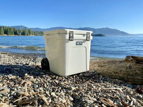 YETI Roadie 48 and 60 Wheeled Cooler Review Yeti Roadie, Yeti Tundra, Rolling Cooler, Small Cooler, Camping Coolers, Yeti Cooler, Beach Cart, Cooler Designs, Water Coolers