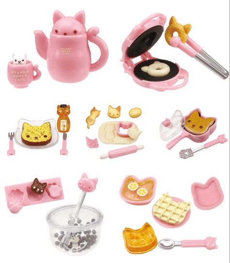 Rement Miniatures Food, Mini Food For Dolls, Kawaii Miniatures, Rement Miniatures, Calico Critters Families, Hello Kitty Toys, Kawaii Toys, Japanese Toys, Calico Critters