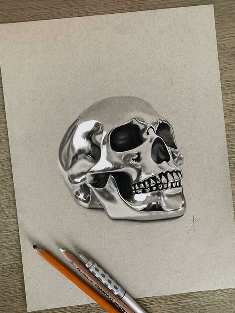 Skull Inspiration, Prismacolor Art, Realistic Pencil Drawings, Art Drawings Sketches Pencil, Famous Paintings, Charcoal Art, Drawing Drawing, Unbelievable Facts, Skull Drawing