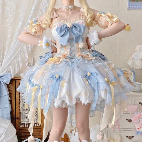 LolitaWardrobe.com on Tumblr Lol Ita Dress, Magical Girl Aesthetic Outfit, Magical Girls Outfit, Magic Girl Outfit, Magical Girl Outfit Ideas, Space Outfit Aesthetic, Lotia Dresses, Vintage Princess Party, Decora Outfits