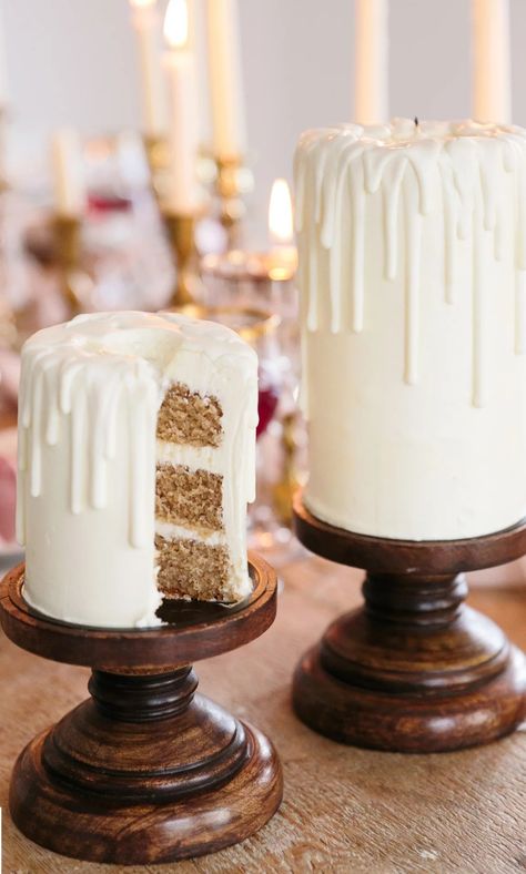 Candles Dripping, Basic Cake Recipe, Cake Recipe For Decorating, Basic Cake, Cakes Decorated, Pumpkin Spice Cake, Dripping Candles, Double Boiler, Small Spoon