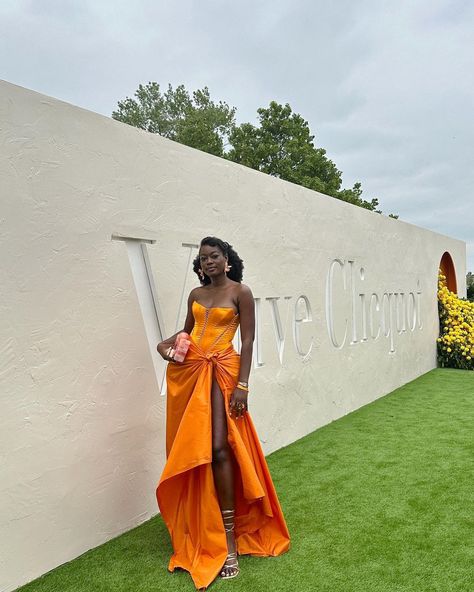 Orange Corset Dress, Orange Wedding Guest Dress, Rich Girl Style, African Traditional Wedding Dress, Black Tie Attire, Main Character Energy, African Print Dress Ankara, African Styles, African Clothes