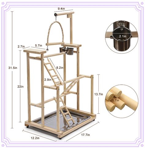 Bird Playground, Bird Play Gym, Cockatiel Care, Diy Bird Cage, Flight Cage, Outdoor Enclosure, Diy Bird Toys, Parrot Stand, Pet Bird Cage