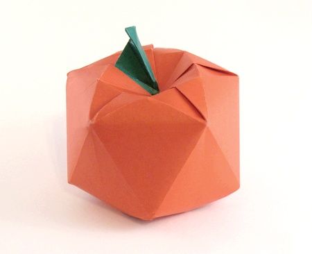 Origami Apple by Fujimoto Shuzo folded by Gilad Aharoni Origami Apple, Paper Carrots, Flapping Bird, Origami Hearts, Paper Apple, Creative Origami, Origami Paper Art, Origami Heart, Useful Origami