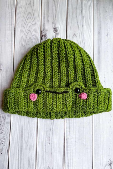 Crochet Frog Hat Pattern - thecaffeinatedsnail.com Easy Frog Crochet Pattern, Crochet Frog Beanie Free Pattern, Frog Hat Crochet Pattern Free, Frog Earmuffs Crochet Pattern, Frog Hat Pattern, Crochet Frog Hat Pattern, Free Frog Hat Crochet Pattern, Frog Hat Crochet Pattern, Crocheted Frog Hat