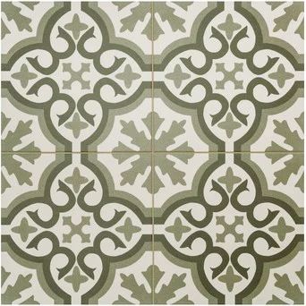 Green Bathroom Tiles | Topps Tiles Green Bathroom Tiles, Green Tile Bathroom, Victorian Floor Tiles, Black Floor Tiles, Topps Tiles, Patterned Wall, Stone Mosaic Tile, Patterned Floor Tiles, Floral Tiles