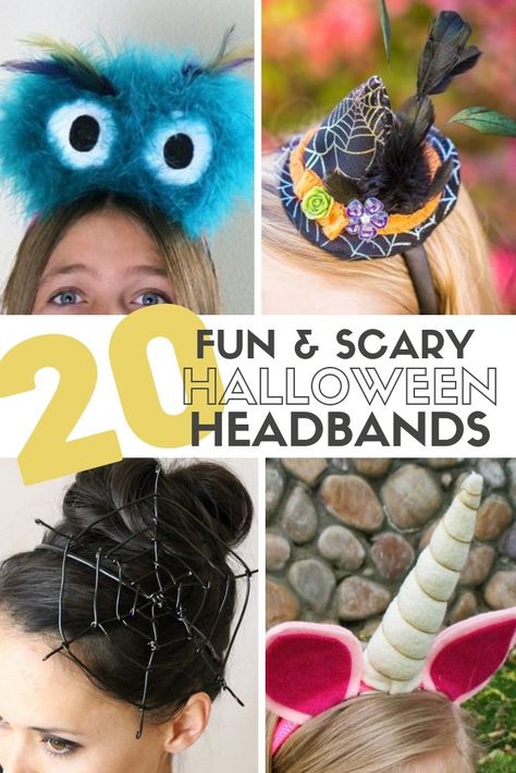 20 Fun and Scary Halloween Headband Tutorials are the perfect accessories to your Halloween Costume. All are Handmade Easy DIY Craft Tutorial Ideas. #thecraftyblogstalker #halloween #halloweenheadbands  #DIYhalloween #costume Diy Halloween Headbands, Halloween Headbands, Halloween Themes Decorations, Carving Pumpkins, Headband Tutorial, Halloween Headband, Tutorial Ideas, Mason Jar Crafts Diy, Diy Craft Tutorials