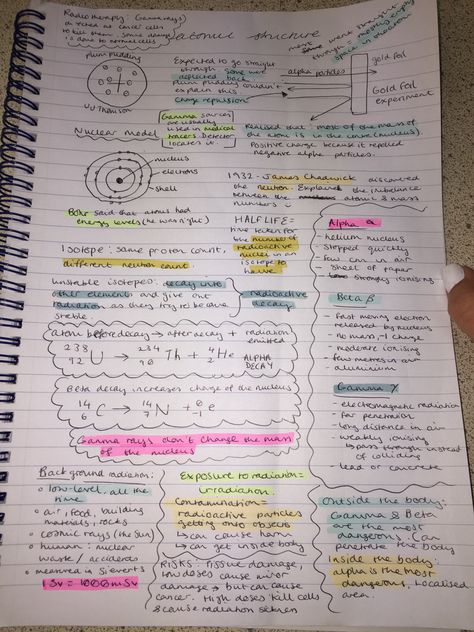 Atomic structure - chapter 4 Atomic Structure Mind Map, Atomic Structure Notes, Gcse Physics Revision, Physics Revision, Neet Notes, Gcse Physics, Nuclear Physics, Physics Notes, Atomic Structure