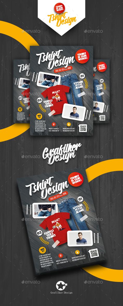 T-Shirt Shop Flyer Templates by grafilker T-Shirt Shop Flyer Templates Fully layeredINDDFully layeredPSD300 Dpi, CMYKIDML format openIndesign CS4 or laterCompletely editabl Dress Shop Poster Design, T Shirt Flyer Design, Clothing Banner Design, Creative Dresses, Print Products, Event Poster Design, Flyer Layout, Letterhead Template, Creative Flyers