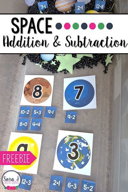 Download your FREE space themed addition and subtraction cards. These make the perfect activity for building math fact fluency in kindergarten and first grade. #free #space #mathfacts #sensoryplay #firstgrade Space Activities For Kids, Math Night, Block Plan, Math Fluency, Morning Tubs, Math Fact Fluency, Space Camp, Space Activities, Busy Boxes