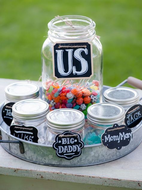 Family Candy Jar Blended Family Wedding Ceremony, Unity Painting, Blended Wedding, Unity Ceremony Ideas, Unity Ideas, Ceremony Vows, Blended Family Wedding, Wedding Minister, Sand Ceremony Wedding