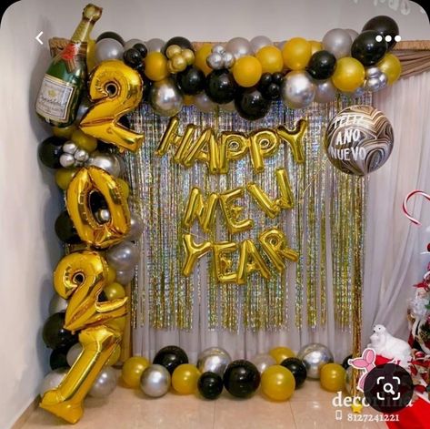 2024 Decoration New Year, New Year Decorations Ideas 2024 Diy, New Year 2024 Decorations, Decoracion Happy New Year, New Years Balloon Decorations, New Year Backdrop Ideas, New Year’s Eve Party Decorations, New Year Balloon Decoration, Happy New Year Backdrop