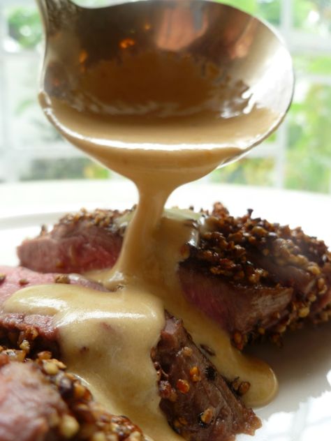 Brandy Sauce Recipe, Steak Cream Sauce, Pepper Sauce For Steak, Beef In Black Bean Sauce, Pork Medallion Recipes, Brandy Cream Sauce, Steak Sauce Recipes, Brandy Sauce, Sauce Au Poivre