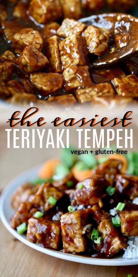 Easy Teriyaki Sauce, Tempeh Recipes Vegan, Teriyaki Tempeh, Vegan Teriyaki Sauce, Sweet Teriyaki Sauce, Easy Vegan Lunch, Tempeh Recipes, Vegan Recipes Beginner, Healthy Vegan Breakfast