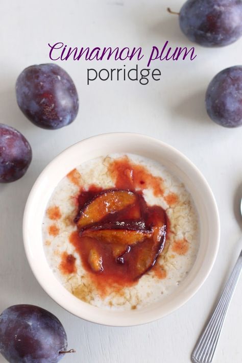 Cinnamon plum porridge – Easy Cheesy Vegetarian Plum Porridge, Healthy Brekkie, Plum Recipes, Breakfast Oatmeal Recipes, Porridge Recipes, Stay Hungry, Nutritious Breakfast, Easy Cheesy, Savory Recipes