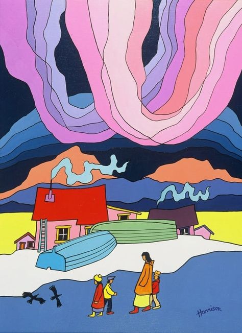 Ted Harrison, Canadian painter, dead at 88 Indigenous Art Canada, Ted Harrison Art, Ted Harrison, Painting Apron, Canadian Painters, Classroom Art Projects, The Painter, Art Organization, Canadian Art