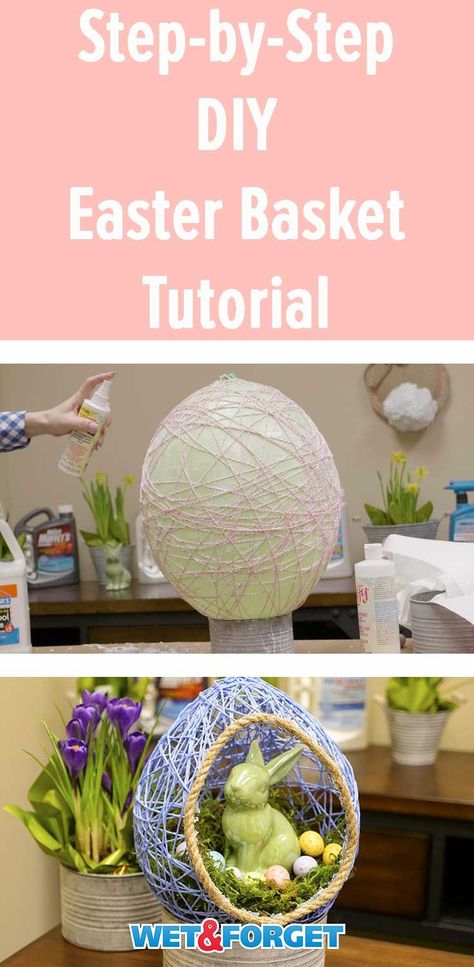 Looking for an alternative to store bought Easter baskets? Follow our step-by-step tutorial to easily create your own Easter basket! Diy Easter Baskets For Kids To Make, Homemade Easter Basket Ideas, How To Make Easter Baskets, Easter Basket Diy Handmade, Diy Easter Baskets For Kids, Recycled Easter Baskets Diy, Zero Waste Easter Basket, Yarn Easter Basket, String Easter Basket