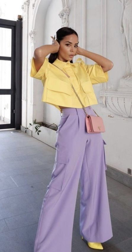 Colourful Workwear, Purple Pants Outfit, Gala Outfits, Lavender Outfit, Zara Printed Dress, Met Gala Outfits, Tom Boy, Rose Parade, Color Combos Outfit