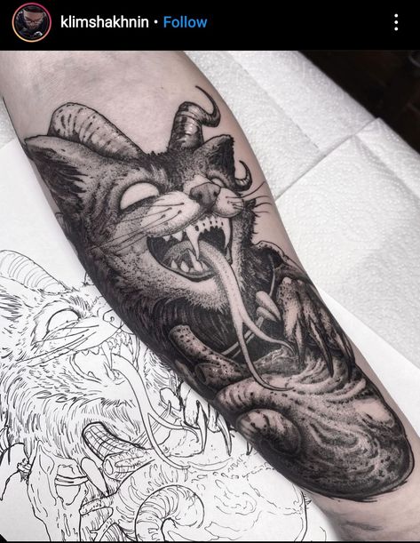 Cat Tatto, Tattoo Themes, Light Tattoo, Tattoo Skin, Flash Tattoo Designs, Creepy Tattoos, Gothic Tattoo, Horror Tattoo, Small Tattoos For Guys