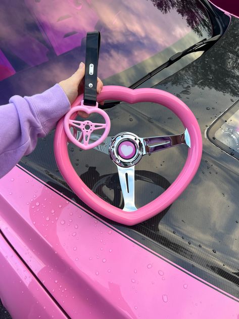 Heart Steering Wheel Bundle | Eccentric Garage LLC Heart Steering Wheel, Pink Steering Wheel, Cute Steering Wheel, Pink Cars, Car Mods, Pink Car, Street Racing, Car Stuff, Vroom Vroom