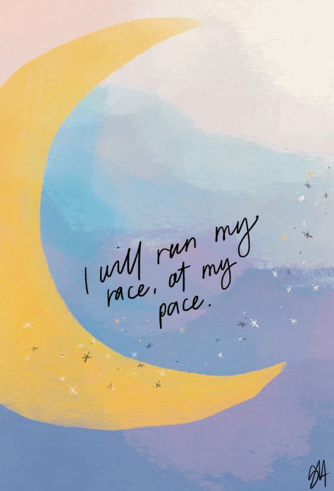 I will run my race at my pace 🌙💙 Own Lane Own Race Own Pace Quotes, Motherhood Illustration, Creative Mom, Faith Art, Mom Art, Human Design, Black Art, Walk On, Best Friends