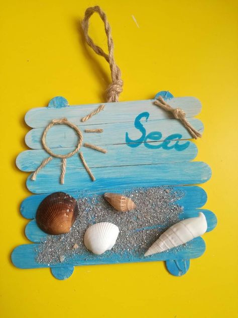 Tropisk Fest, Shell Crafts Diy, Vbs Crafts, Sea Crafts, Ocean Crafts, Popsicle Stick Crafts, Egg Crafts, Diy Crafts For Kids Easy, Book Art Diy