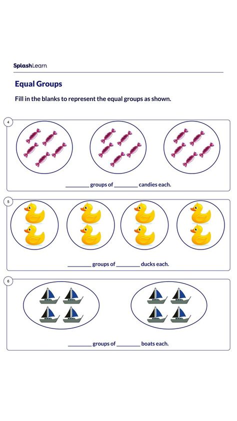 This worksheet will boost your kids’ ability to use real-life objects as visual aid to develop a strong understanding of multiplication by sorting them into equal groups. #multiplicationforkids #multiplicationworksheet #algebraworksheet #gradetwomathworksheet #gradefourmathworksheet #gradethreemathworksheet #multiplicationstrategy #mathtipsandtricks Multiplication Times Tables, Math Multiplication Worksheets, Multi Digit Multiplication, Reading Printables, Multiplication Strategies, Worksheets For Grade 3, Algebra Worksheets, Math Groups, Math Multiplication