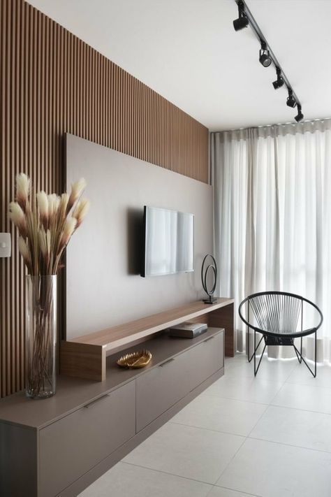 Modern Tv Room, Living Room Tv Unit Designs, Living Room Tv Unit, Tv Room Design, Living Room Partition, Living Room Partition Design, Room Partition Designs, Living Room Design Decor, Home Design Living Room