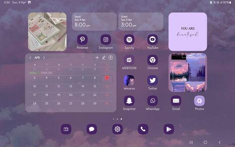 Samsung Galaxy Tablet Aesthetic, Wallpaper Tablet Samsung Aesthetic, Samsung Tablet Wallpaper Aesthetic, Wallpaper Tablet Samsung, Tablet Homescreen, Tab Aesthetic, Samsung Aesthetic, Tablet Organizer, Android Laptop