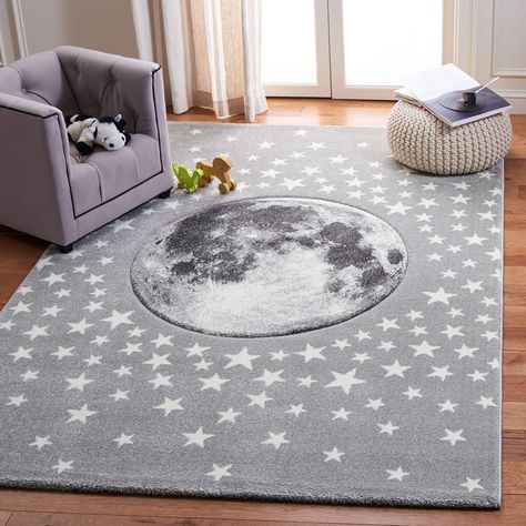 Grey And White Rug, Kids Area Rugs, Construction For Kids, Childrens Lighting, Childrens Rugs, Light Grey Rug, Star Nursery, Light Grey Area Rug, Gray Area Rug