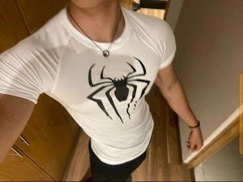 boys, man, spiderman Spiderman Physique, Spiderman Aesthetic, Boys Pic Stylish Dp, Aesthetic Physique, Spiderman Shirt, Handsome Male Models, Stylish Dp, Gym Shirt, Classy Photography