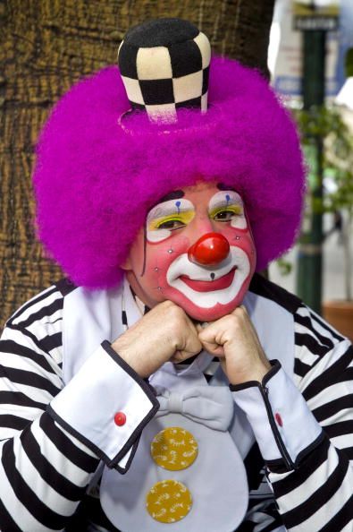 Clown Platanito poses during a photo session on July 14 2010 in Mexico City Mexico Mexico City Mexico, Clowning Around, Roaring 20s, Photo Session, Mexico City, Photo Sessions, The Fool, Ronald Mcdonald, A Photo