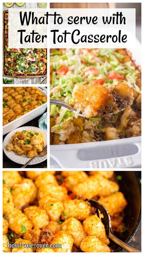 Sides For Tater Tot Casserole, Tater Tot Casserole Side Dish, Hamburger Tater Tot Casserole, Tator Tot Recipe, Family Casserole, Tot Recipes, Hamburger Side Dishes, Cheesy Tater Tot Casserole, Tater Tot Hotdish