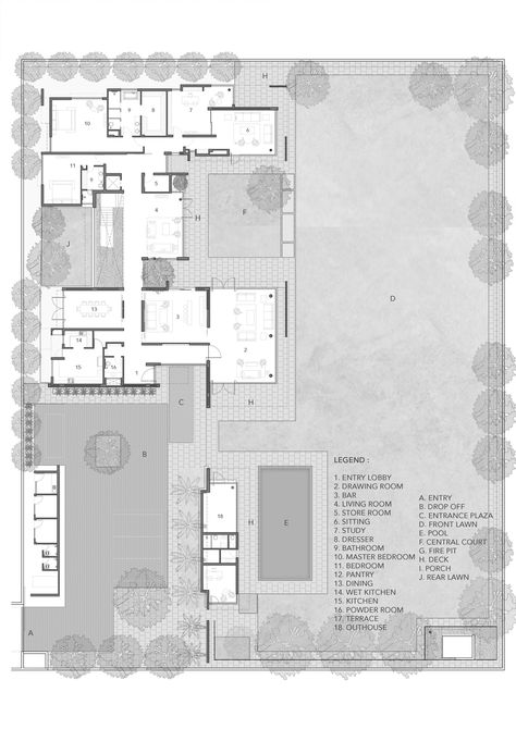 Contemporary Farm House, Contemporary Exterior Design, Best Home Plans, Texture Photoshop, Large Floor Plans, Rendered Floor Plan, Farmhouse Architecture, Smart House, Layout Plan