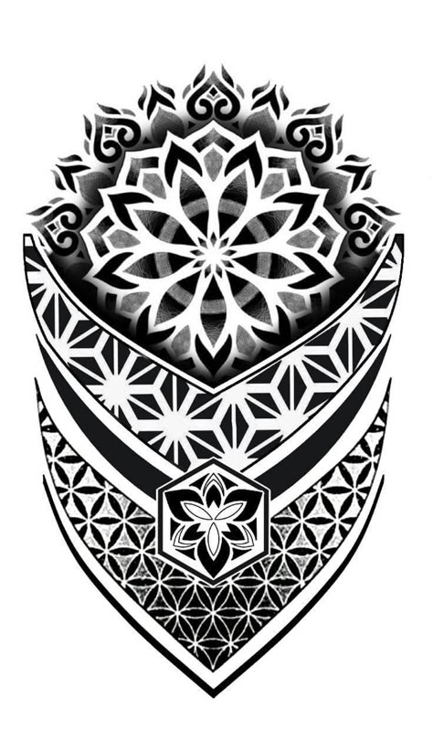 Gothic Geometric Tattoo, Geometric Throat Tattoo, Mandala Tattoo Mann, Geometric Tattoo Stencil, Geometric Tattoo Sleeve, Mandala Tattoo Men, Tato 3d, Tato Mandala, Shen Long Tattoo