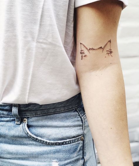 Cat Ears Tattoo Simple, Cat Ear Tattoo Simple, Cat Memorial Tattoo Minimalist, Tattoos To Remember Your Cat, Cat Tattoo Women, Tattoos For Your Cat, Cat Ear Outline Tattoo, Tattoos For Cats, Tattoo For Cat