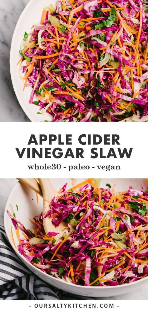 Apple Cider Vinegar Coleslaw, Paleo Coleslaw, Vinegar Coleslaw, Bbq Meats, Asian Coleslaw, Meal Prep Menu, Steak Bbq, Healthy Vitamins, Vegan Coleslaw