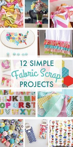 12 simple scrap fabric projects Fabric Scrap Projects, Scrap Projects, Fat Quarter Projects, Scrap Fabric Projects, Beginner Sewing, Costura Diy, Beginner Sewing Projects Easy, Scrap Fabric, Sewing Projects For Kids