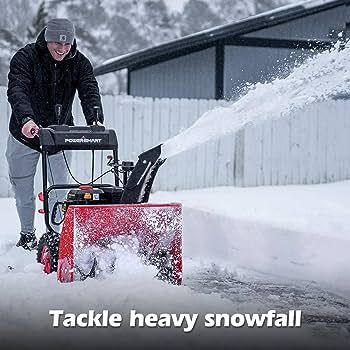 PowerSmart Snow Blower Gas Powered - 24-Inch 212cc 2-Stage Gas Snow Blower with Corded Electric Start : Amazon.ca: Patio, Lawn & Garden Electric Snow Blower, Snow Blowers, Snow Removal, Snow Blower, Snow Plow, Fun Shots, Extension Cord, Snow Shovel, Led Headlights