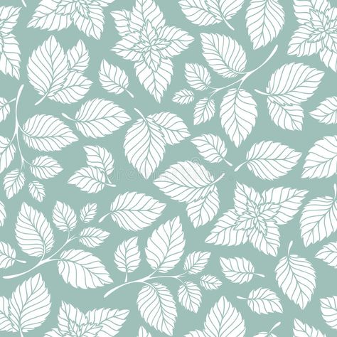 Hand drawn vector seamless pattern with mint leaves royalty free illustration Herbal Background, Natural Image, Cosmetic Labels, Hand Drawn Vector, Mint Leaves, Vector Stock, Free Illustrations, Pattern Art, Seamless Pattern