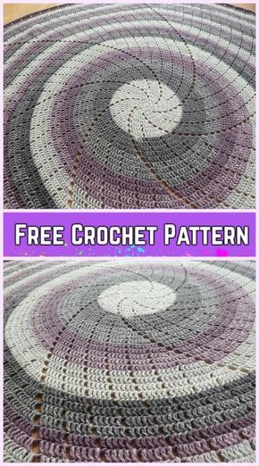 Crochet Spin Me Around Blanket Free Pattern Spiral Crochet, Beau Crochet, Round Blanket, Crochet For Beginners Blanket, Crochet Rug Patterns, Crochet Rugs, Crochet Blanket Afghan, Crochet Circles, Crochet Simple