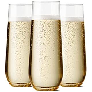 Tossware - Shatterproof Stackable Champagne Flute, 9 Ounce Recyclable Plastic Champagne Flutes, Set of 12 : Amazon.ca: Home Plastic Champagne Glasses, Friendsgiving Decorations, Plastic Champagne Flutes, Stemless Champagne Flutes, Cocktail Cup, Flute Glasses, Toasting Glasses, Bar Cart Decor, Party Scene