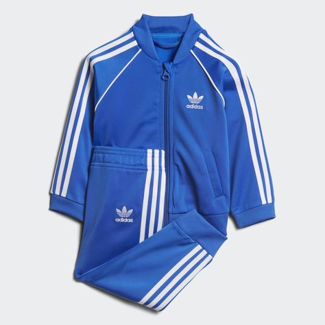 SST Track Suit Blue CE1980 Boys Tracksuits, Adidas Tracksuit, Tricot Fabric, Adidas Track Suit, Adidas Original, Adidas Kids, Adidas Outfit, Track Suit, Adidas Track