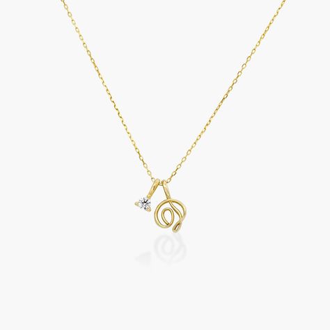 Nina Small Initial Music Note Necklace with Diamond- 14K Solid Gold - Oak & Luna Music Note Necklace, Letter Jewelry, Bar Stud Earrings, Sparkling Diamond, Knot Earrings, Initial Jewelry, Music Note, Custom Name Necklace, Custom Initials