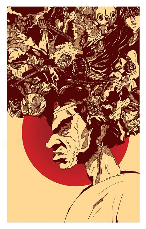 AFRO SAMURAI on Behance Arte Zombie, Afro Samurai, Samurai Tattoo, Afrocentric Art, Samurai Art, Black Artwork, Dope Art, Afro Art, Black Art